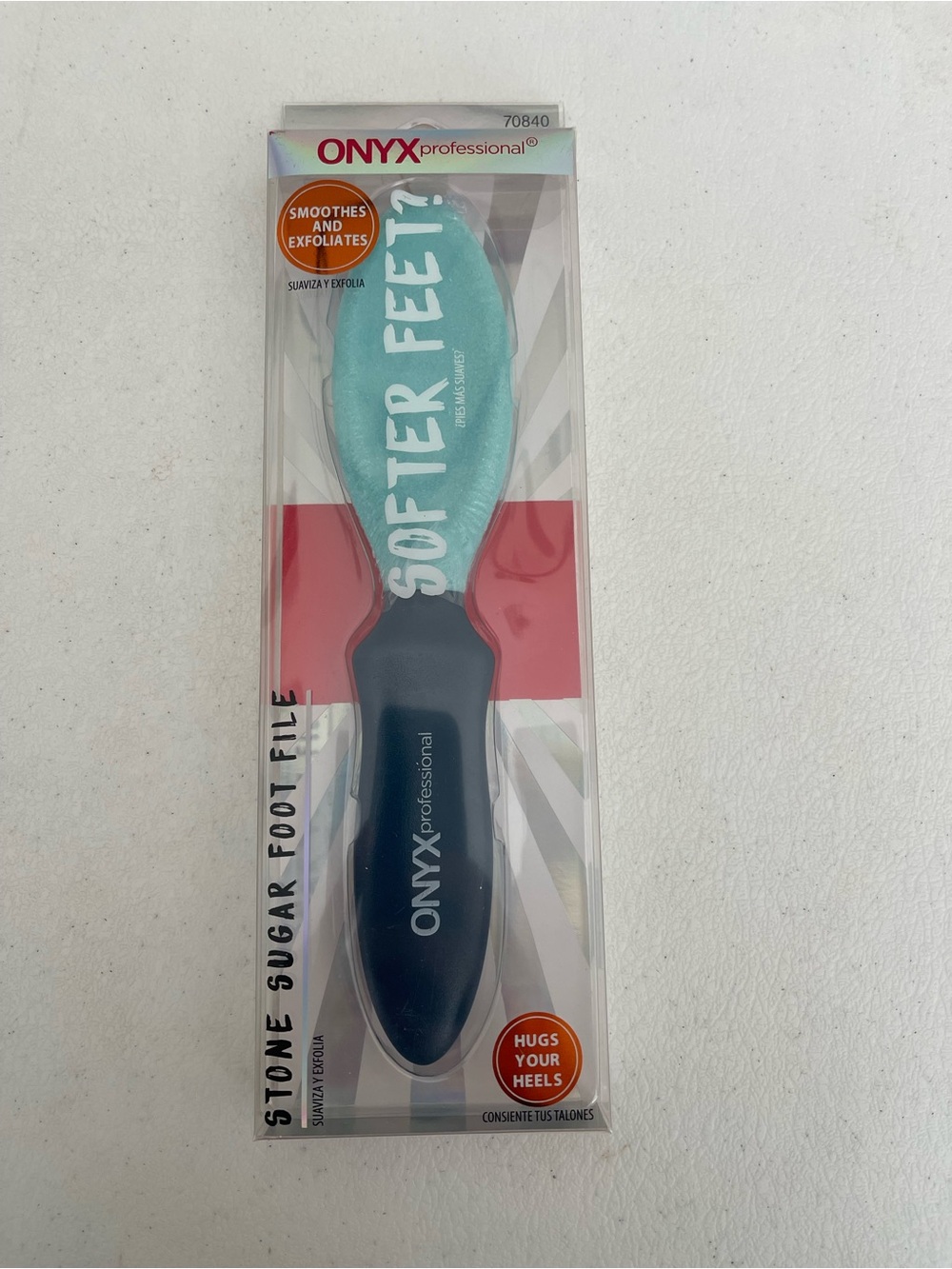 ONYX Professional Softer Feet! Stone Sugar Foot File - Teal & Navy